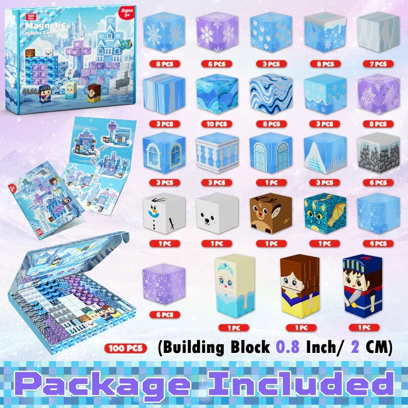 Blue Magnetic Castle Building Set