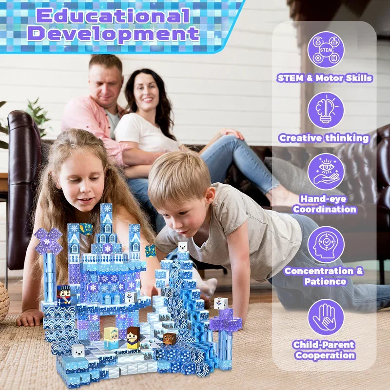 Blue Magnetic Castle Building Set