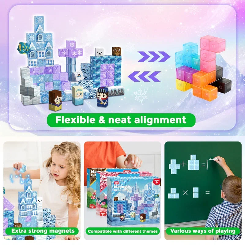 Blue Magnetic Castle Building Set