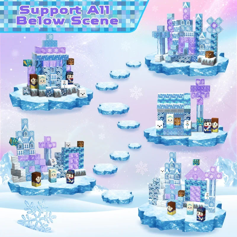 Blue Magnetic Castle Building Set